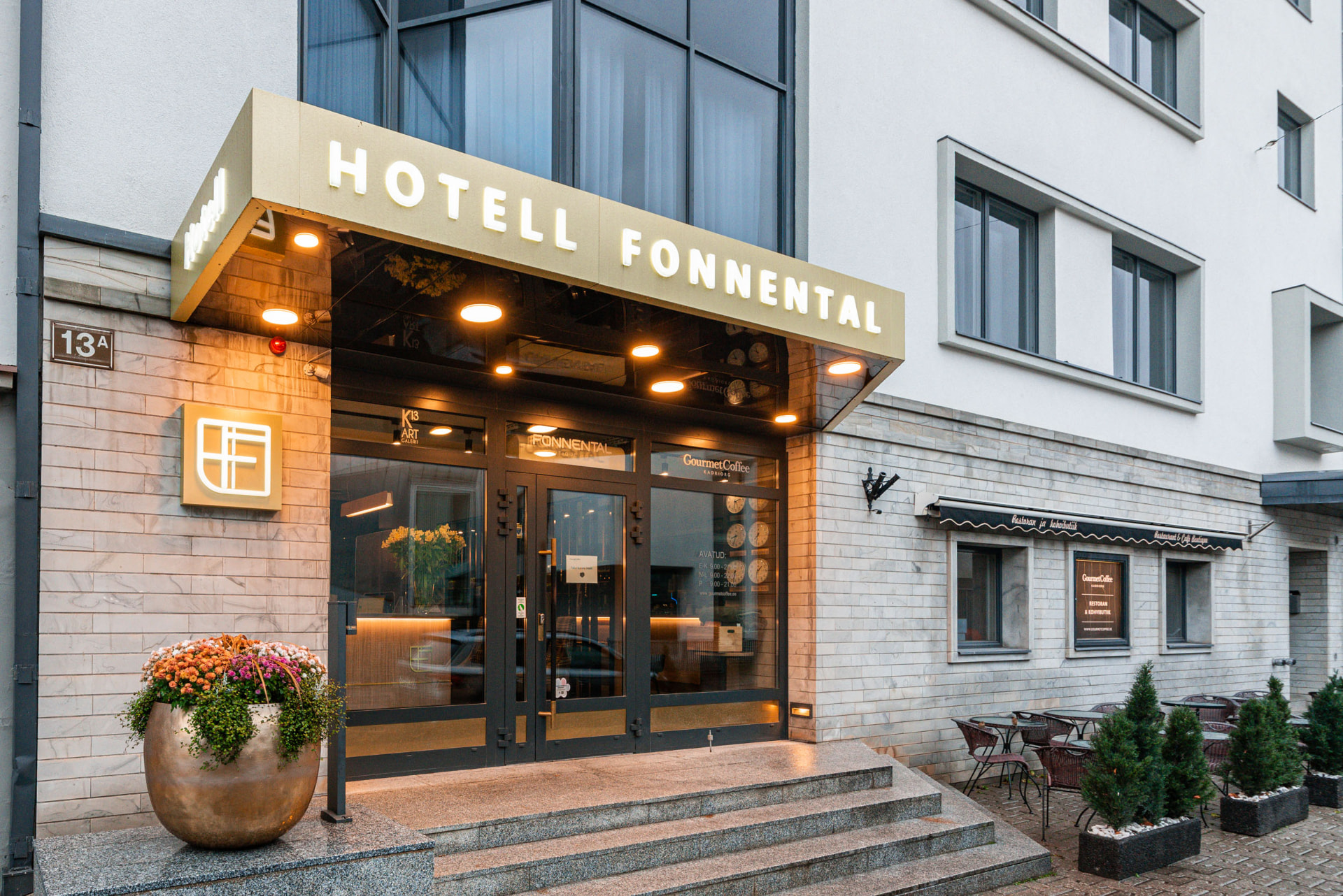 Entrance of Fonnental Design Hotel in Tallinn